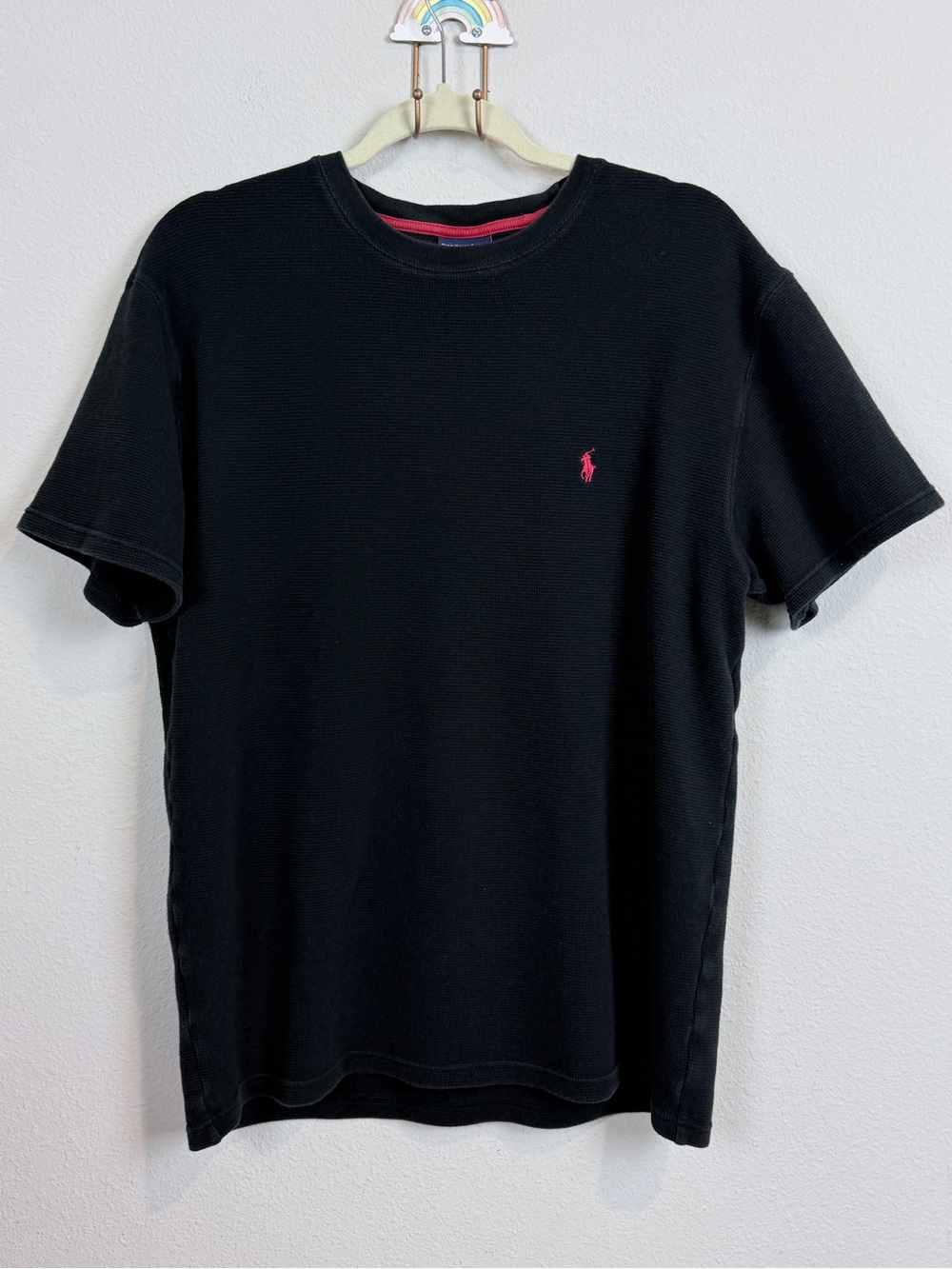 Polo Ralph Lauren Black Short-Sleeve Waffle Knit Tee Sleepwear XL